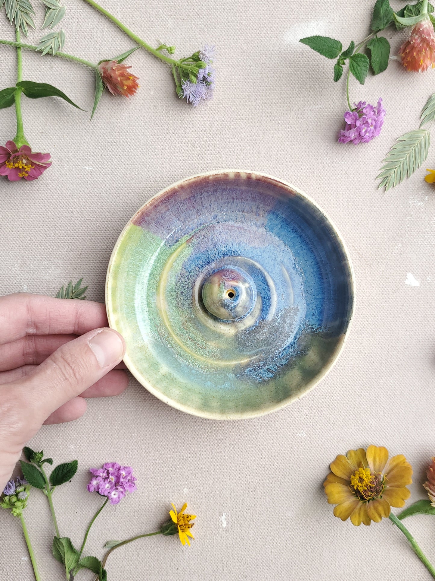 Incense Burner in Tie-Dye
