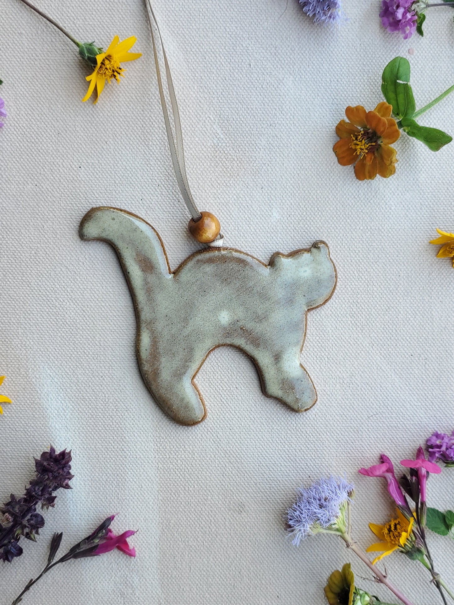 Cat Ornament in Birch
