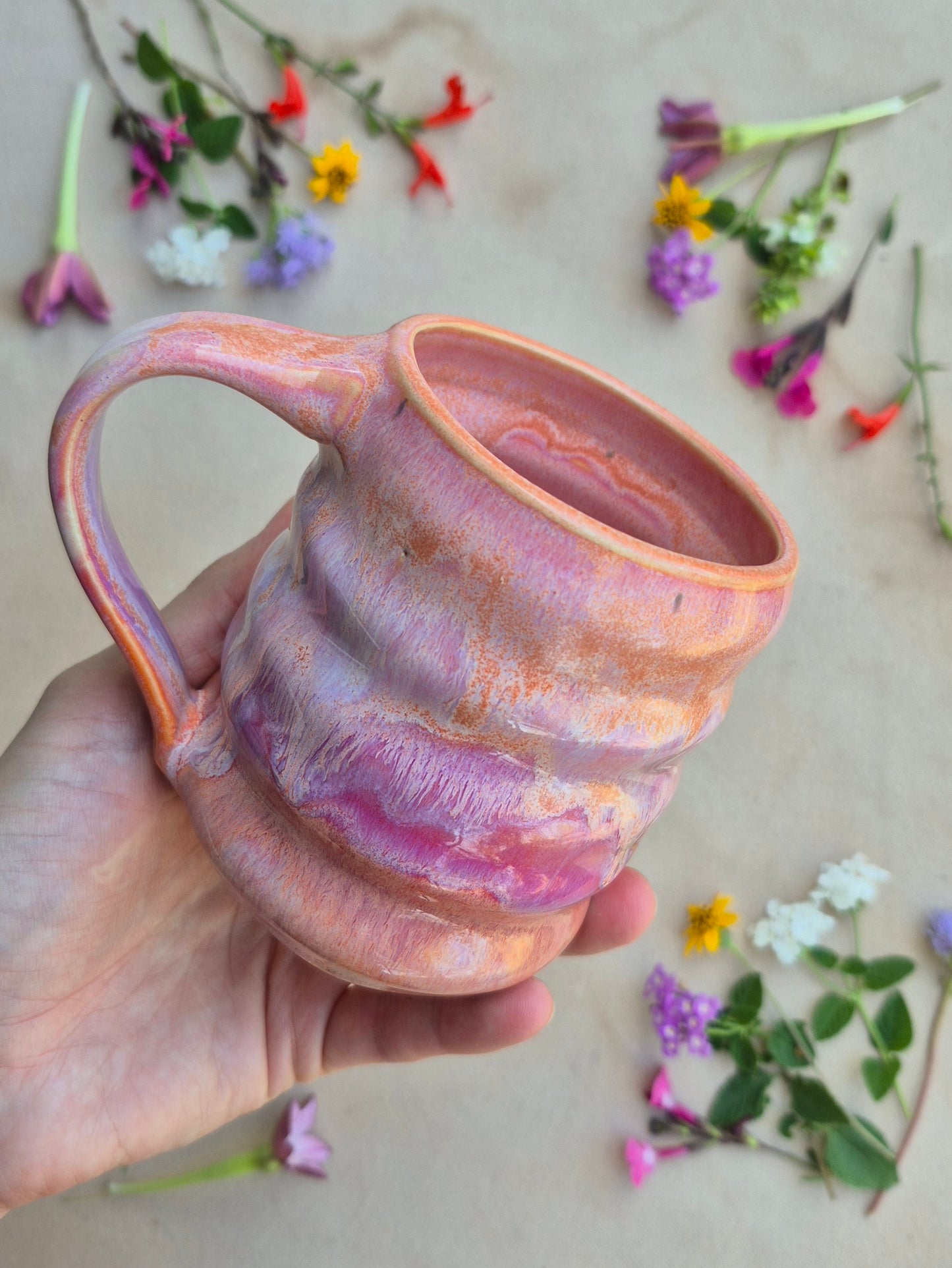 Bubble Mug in Bougainvillea Sunrise