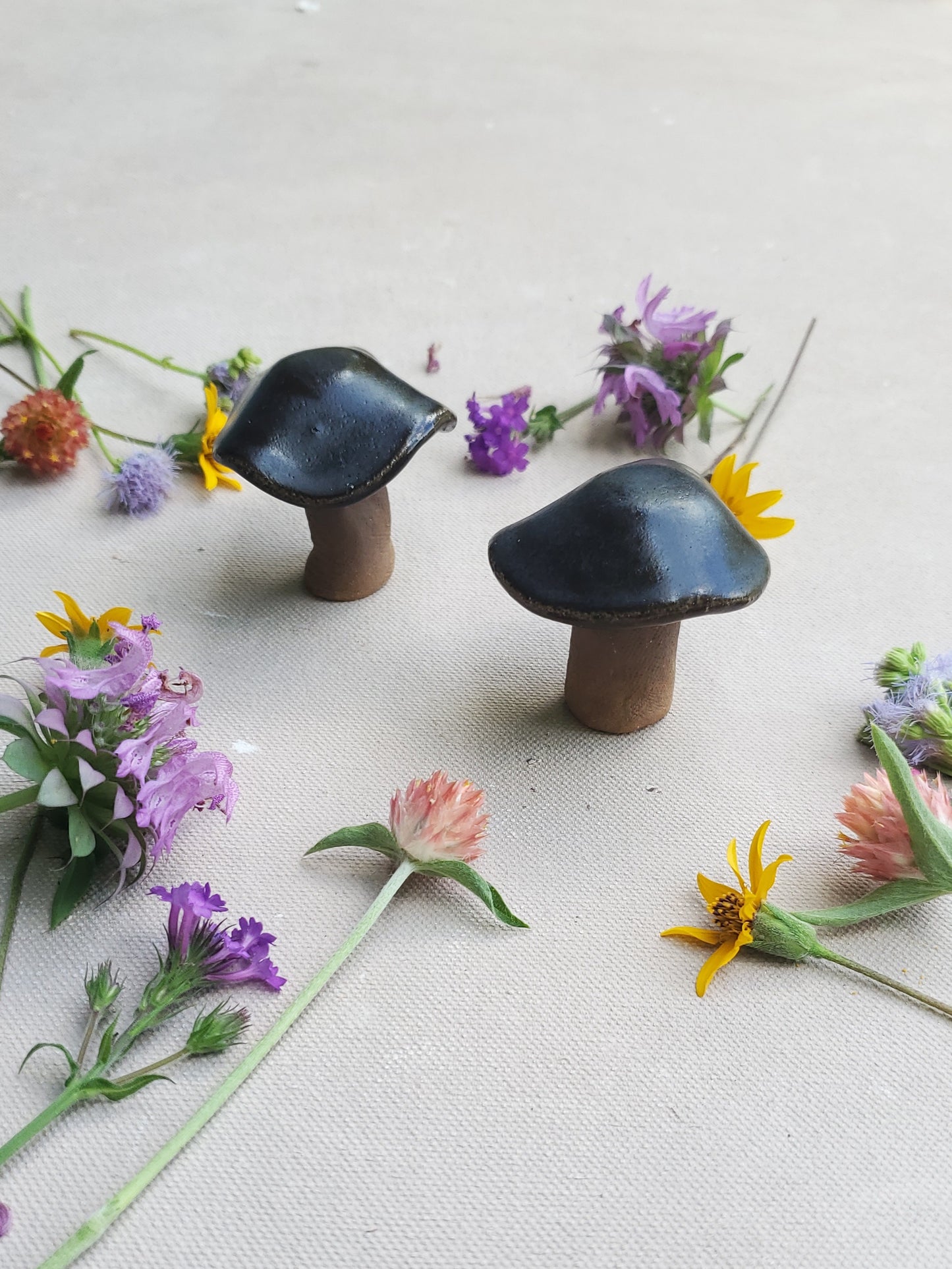 Mushroom Buddies in Olive Stone