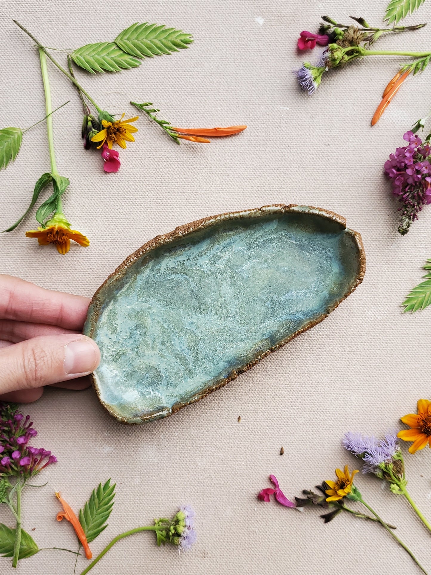 Small Dish in Green Stone