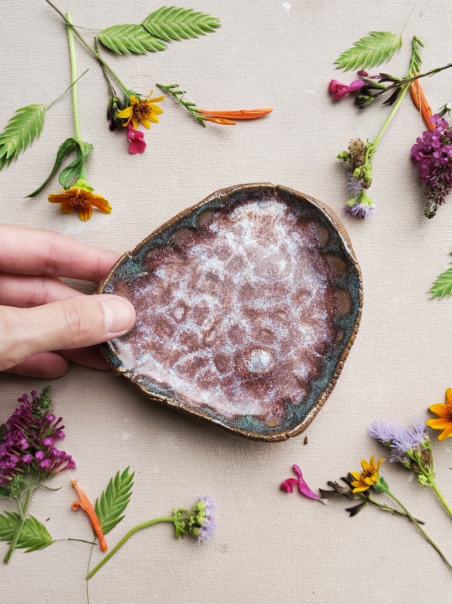 Small Dish in Mossy Burgundy