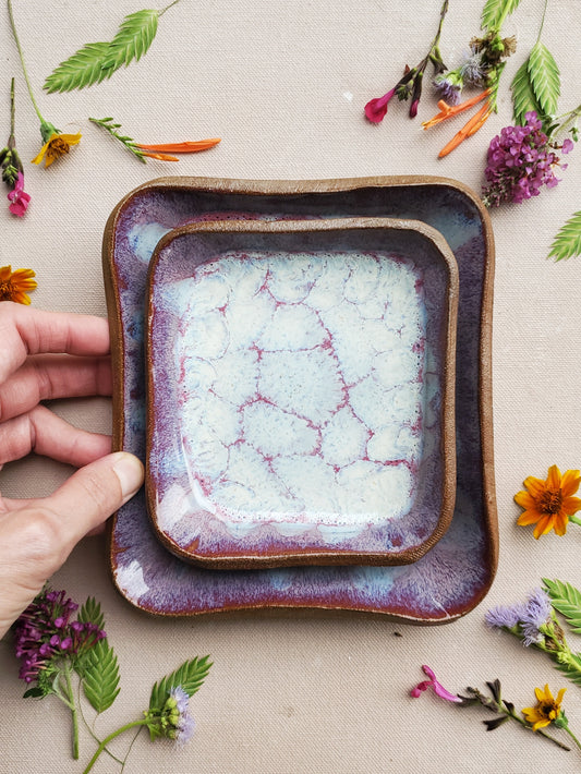 Dynamic Duo tray set in Textured Purple