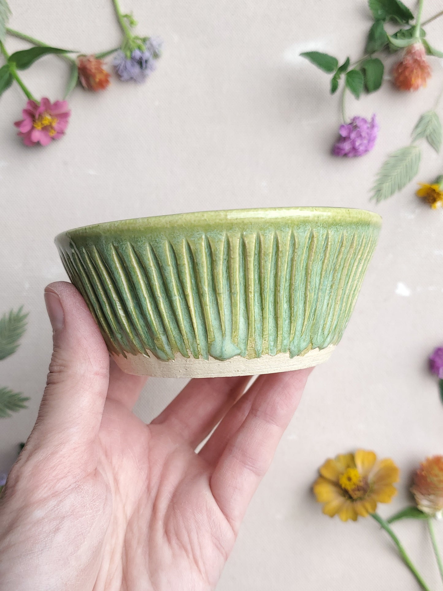 Small Carved Bowl in Cactus