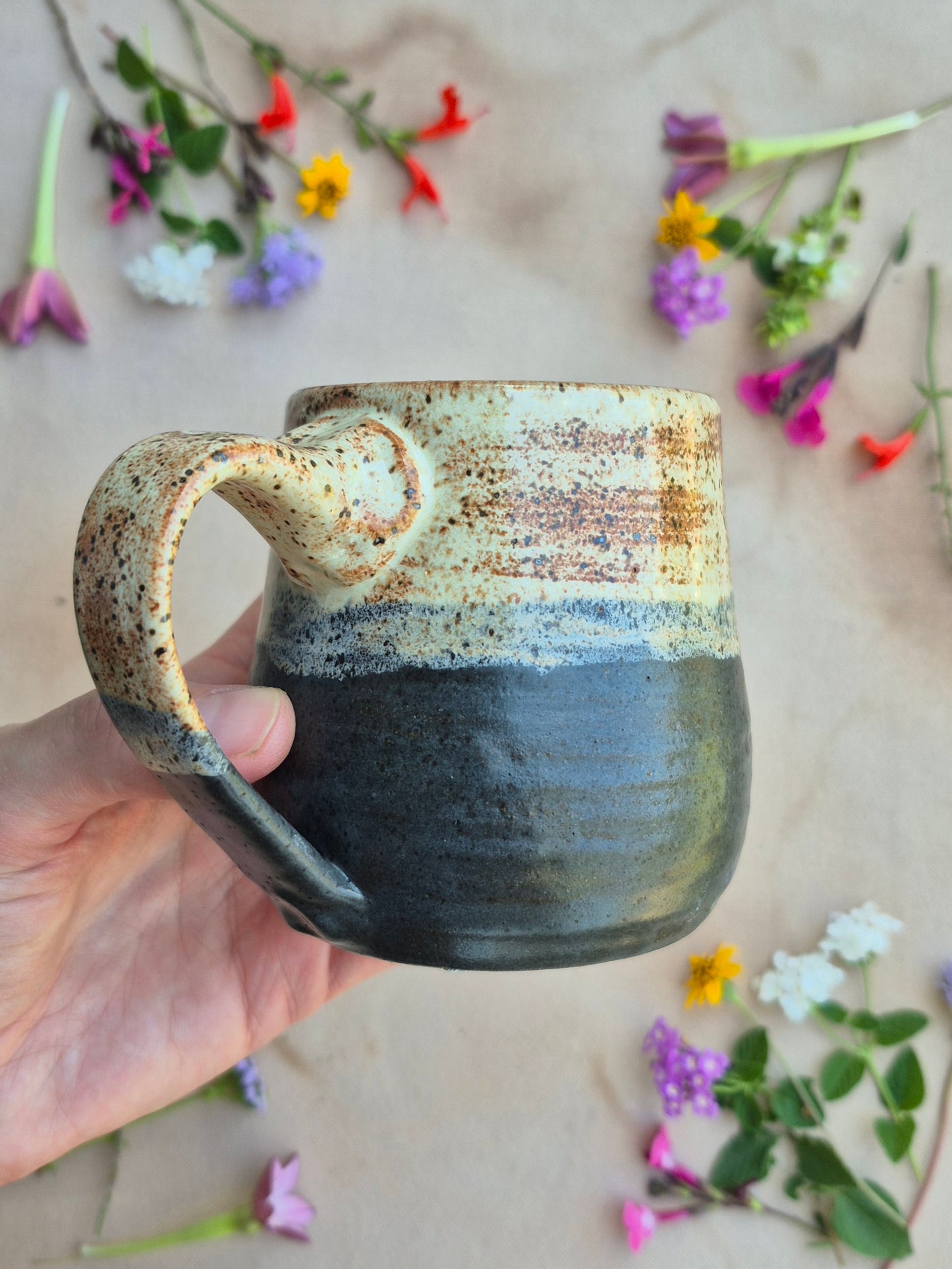 Speckled Mug in Charcoal and Shino