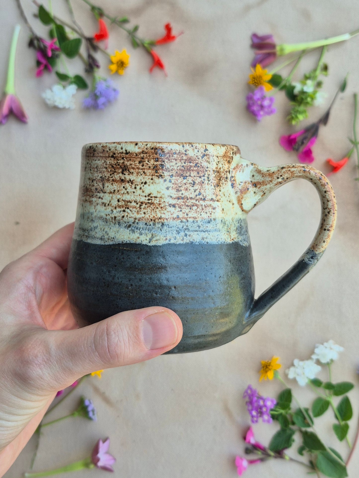 Speckled Mug in Charcoal and Shino