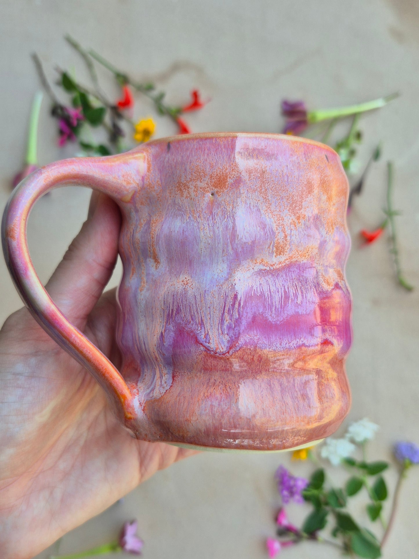 Bubble Mug in Bougainvillea Sunrise