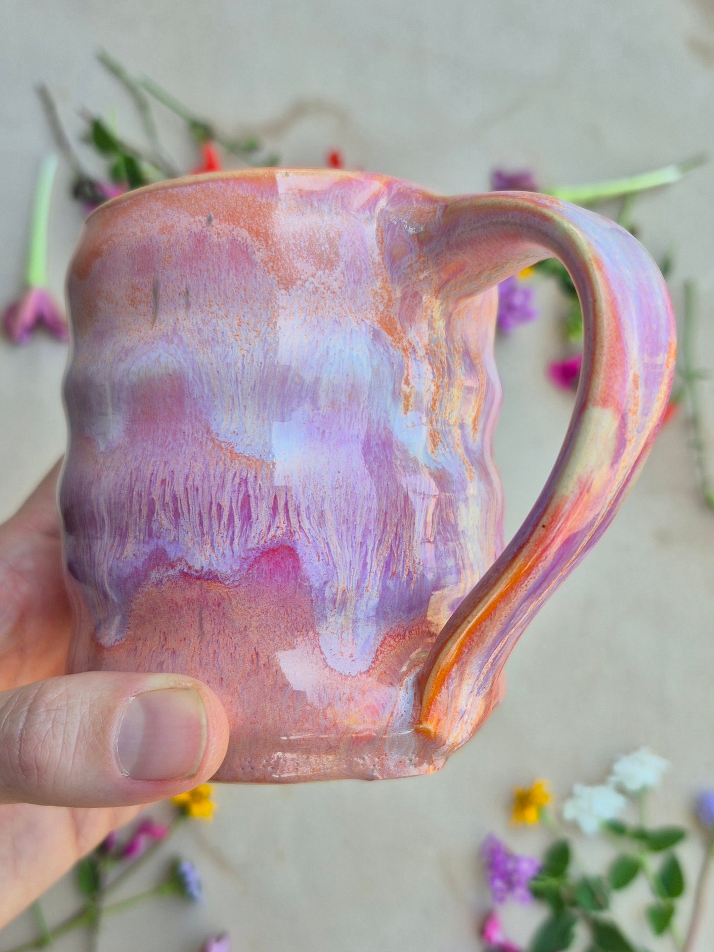 Bubble Mug in Bougainvillea Sunrise