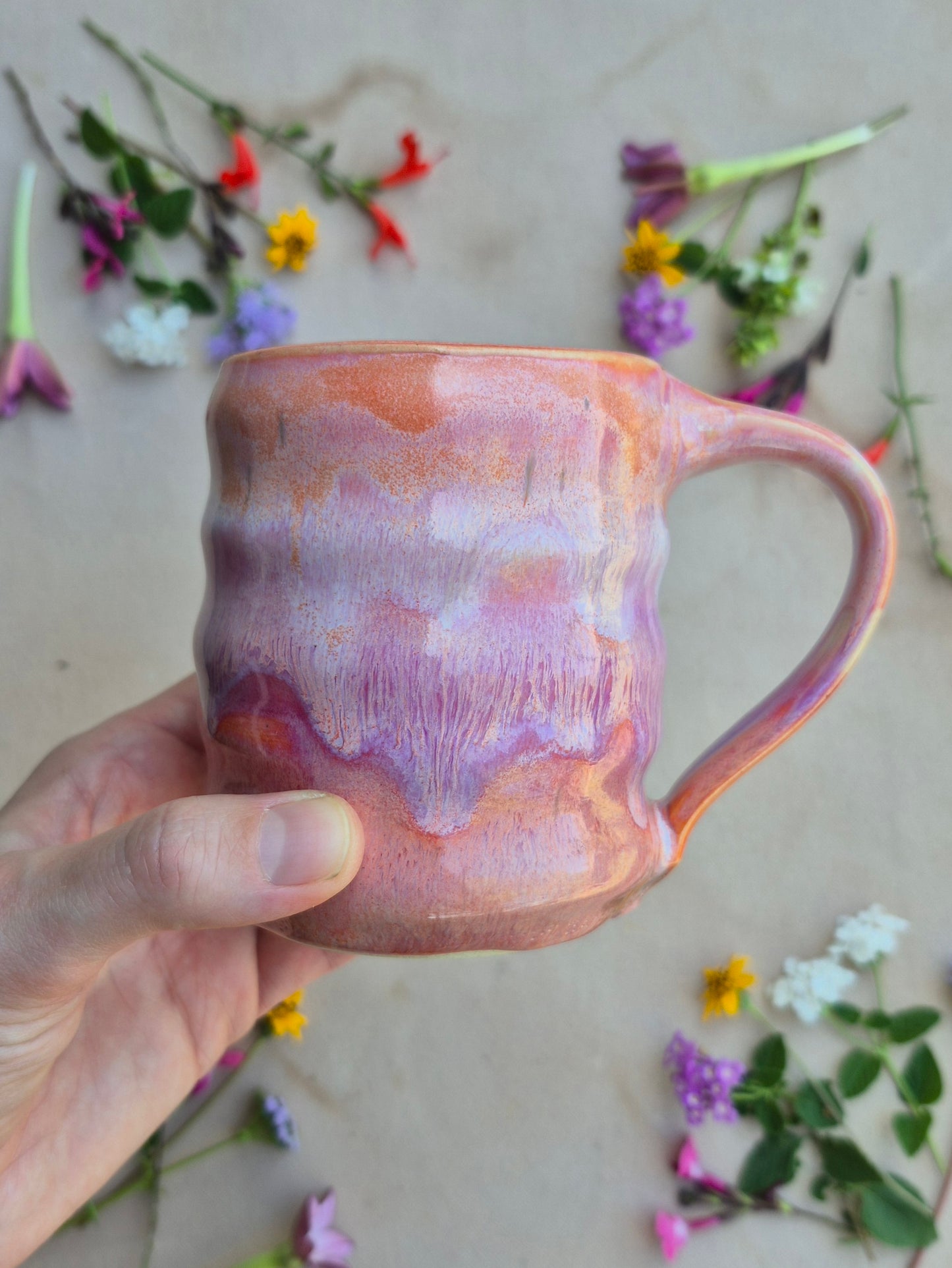 Bubble Mug in Bougainvillea Sunrise