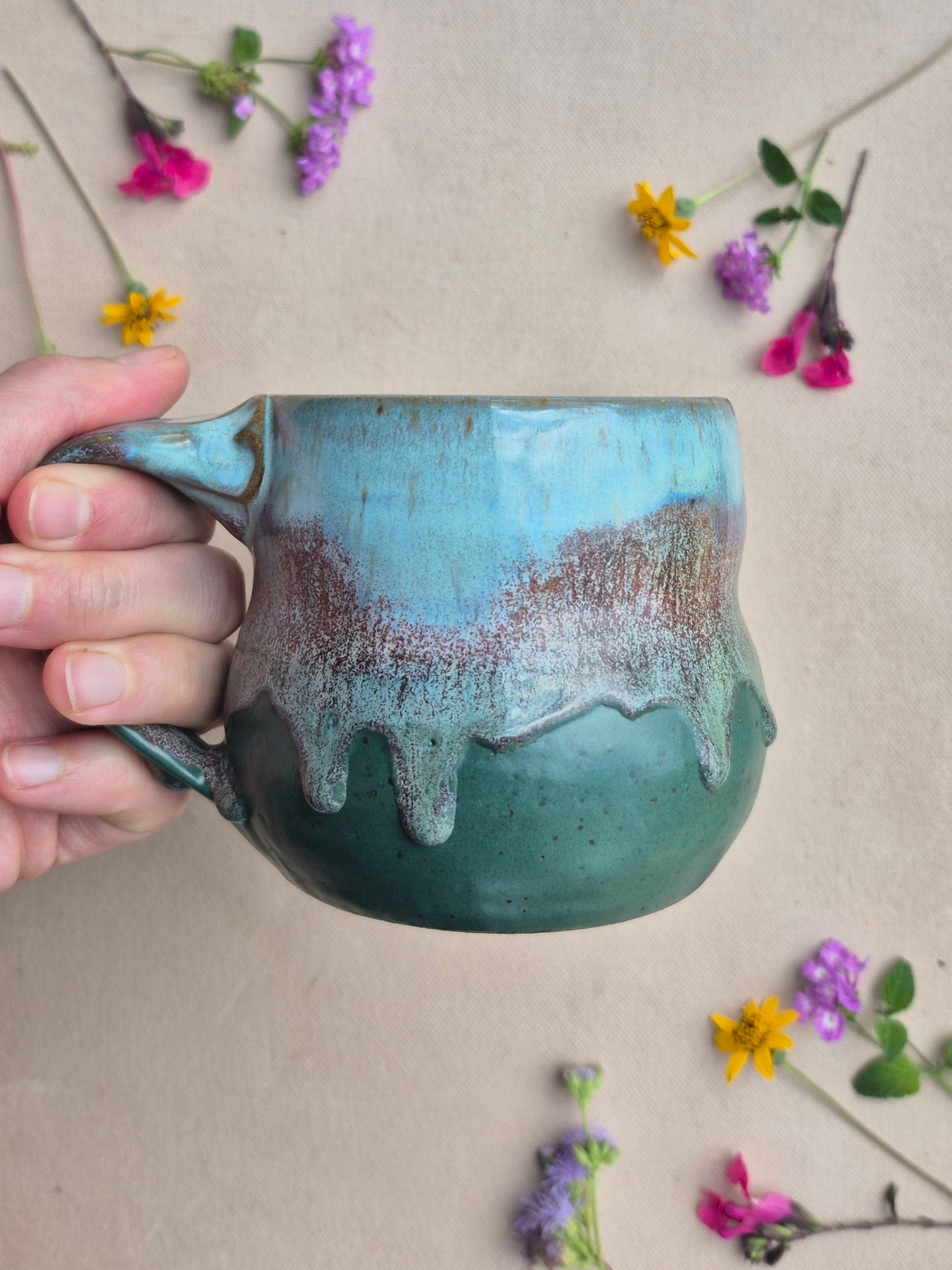 Cabin Mug in Turquoise Forest