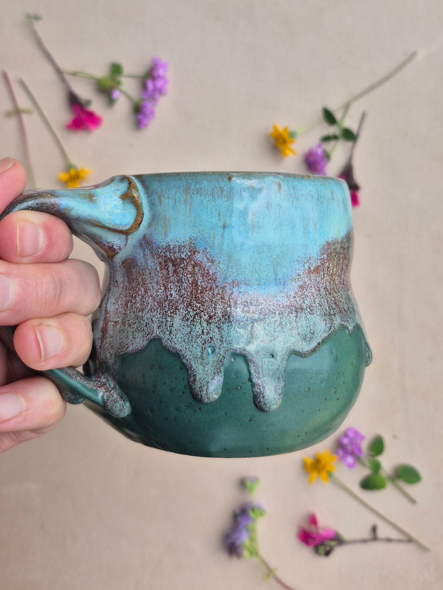 Cabin Mug in Turquoise Forest
