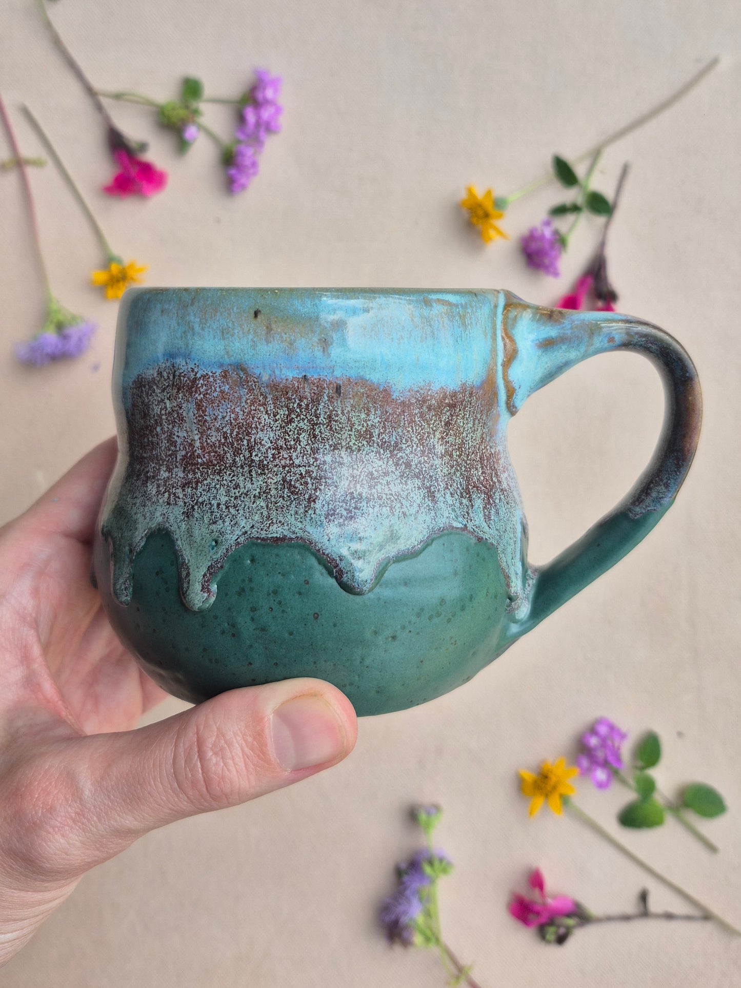 Cabin Mug in Turquoise Forest