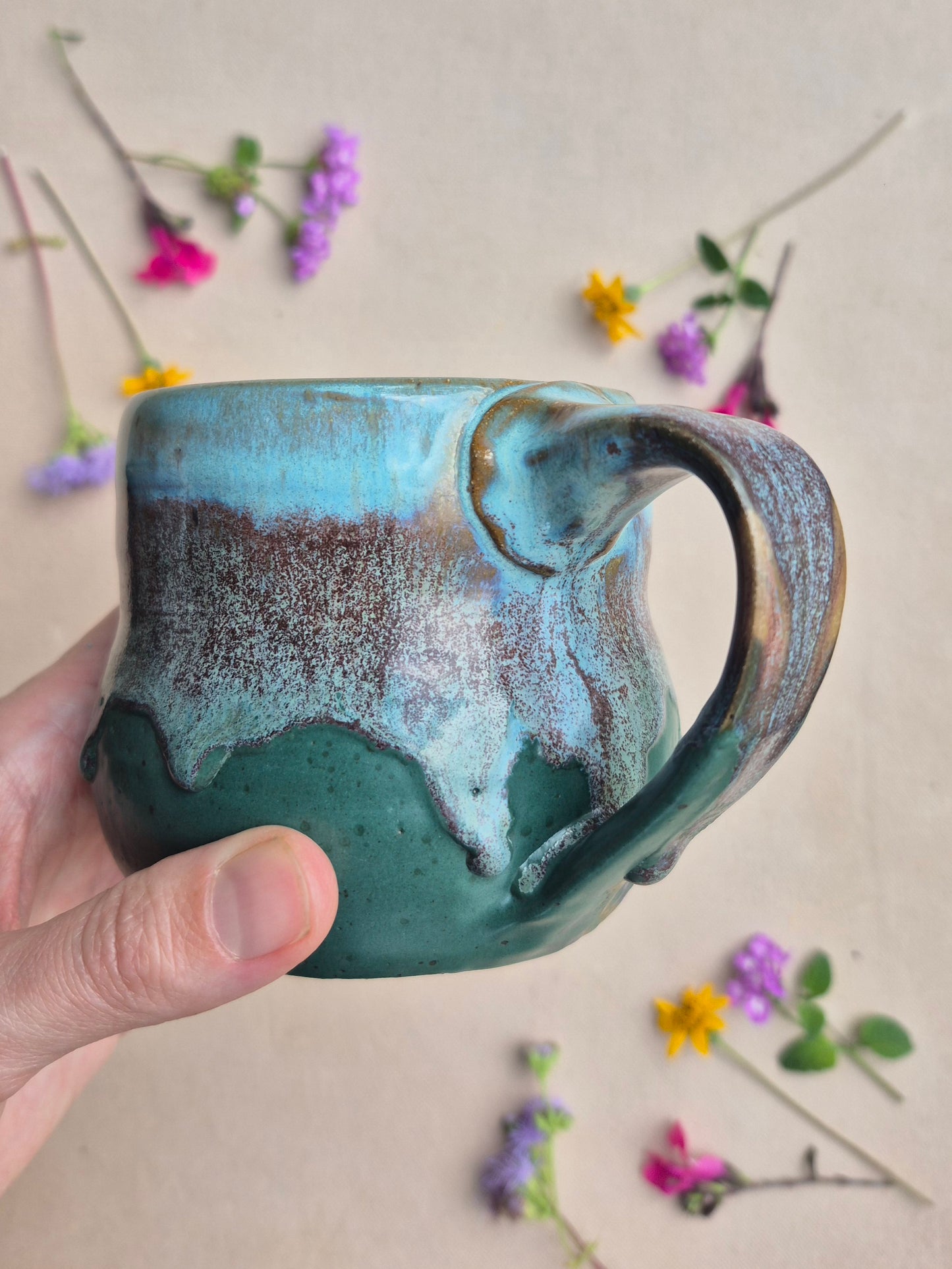 Cabin Mug in Turquoise Forest
