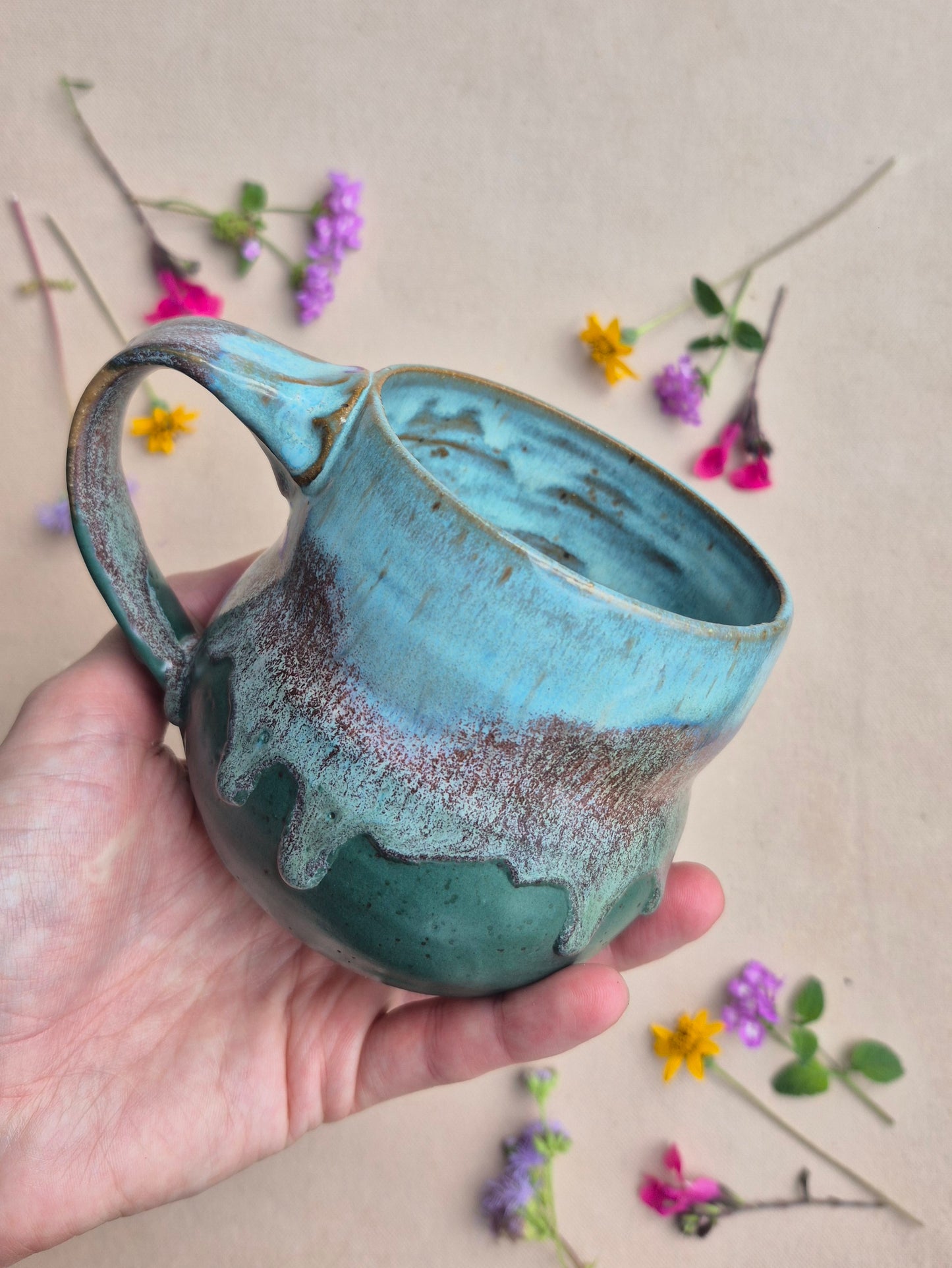 Cabin Mug in Turquoise Forest