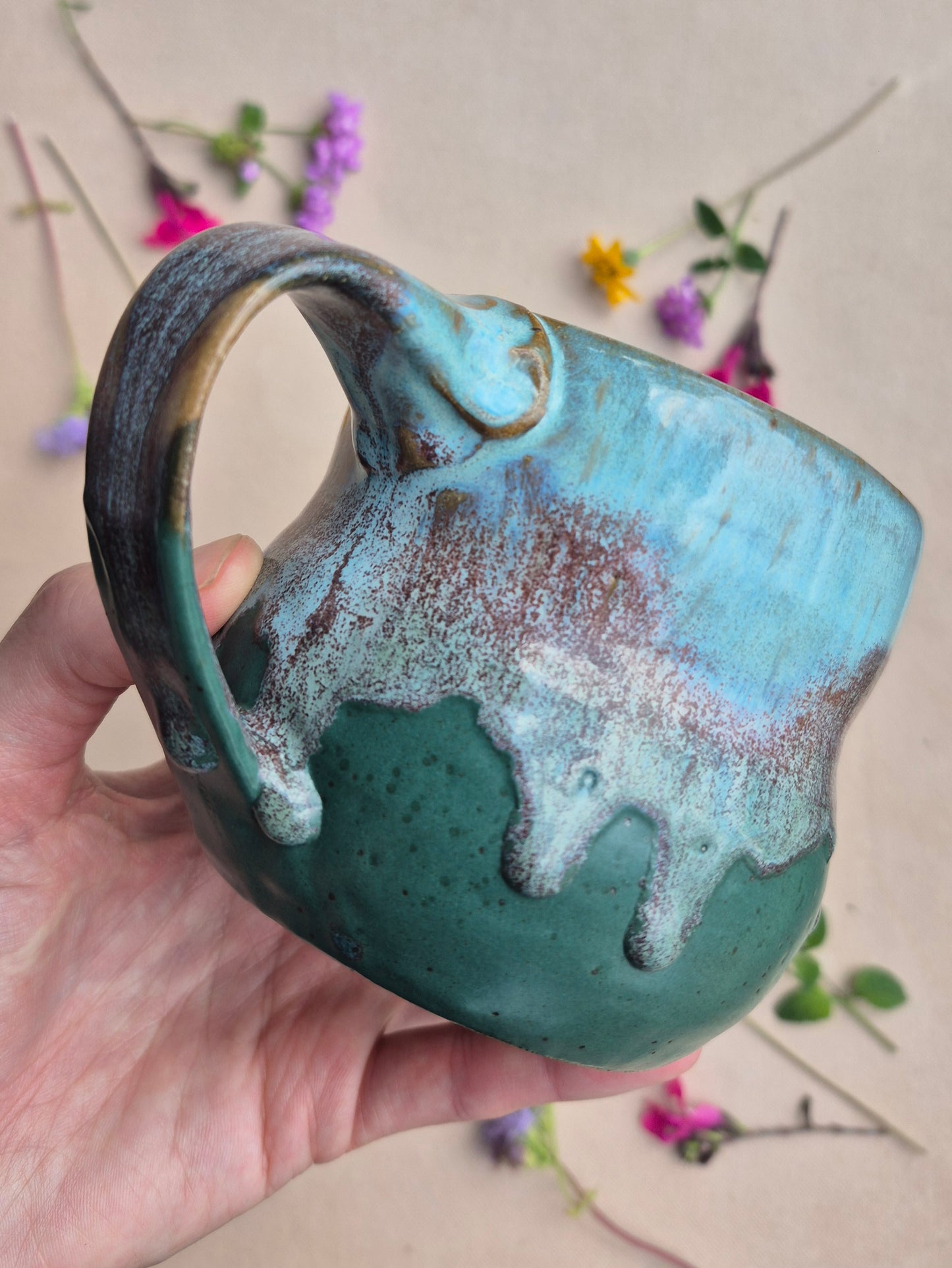 Cabin Mug in Turquoise Forest