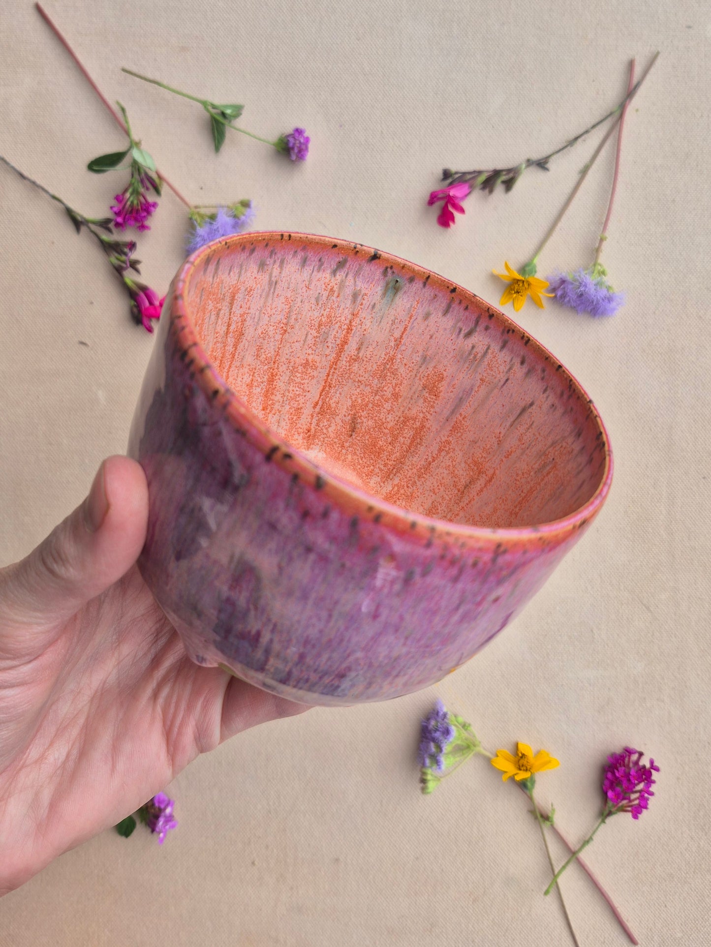 Speckled Bowl in Bougainvillia