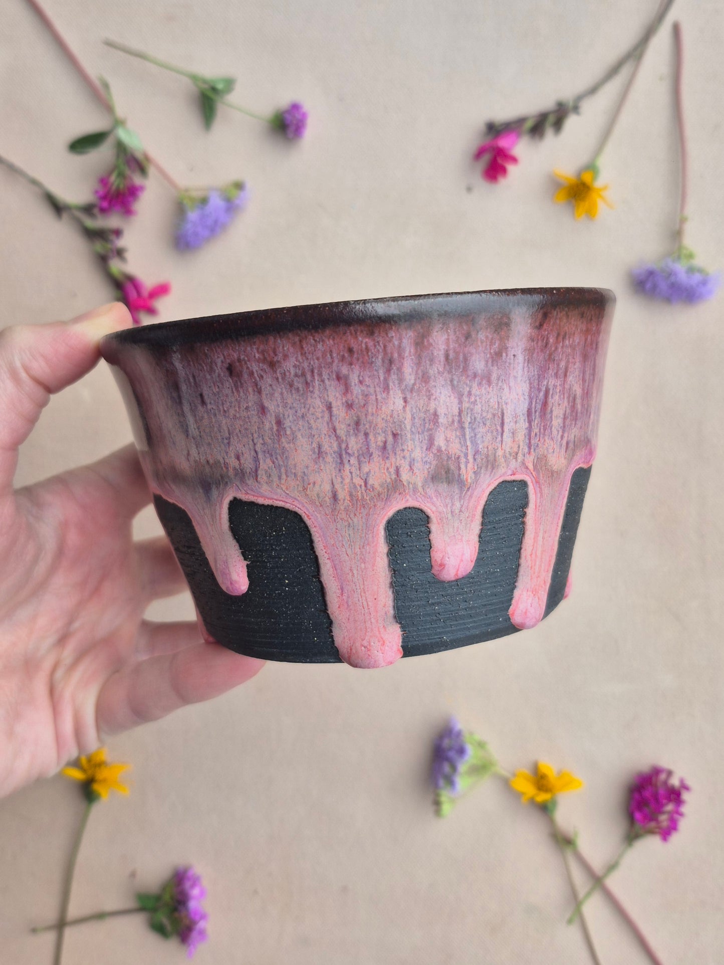 Black Clay Bowl in Sunrise