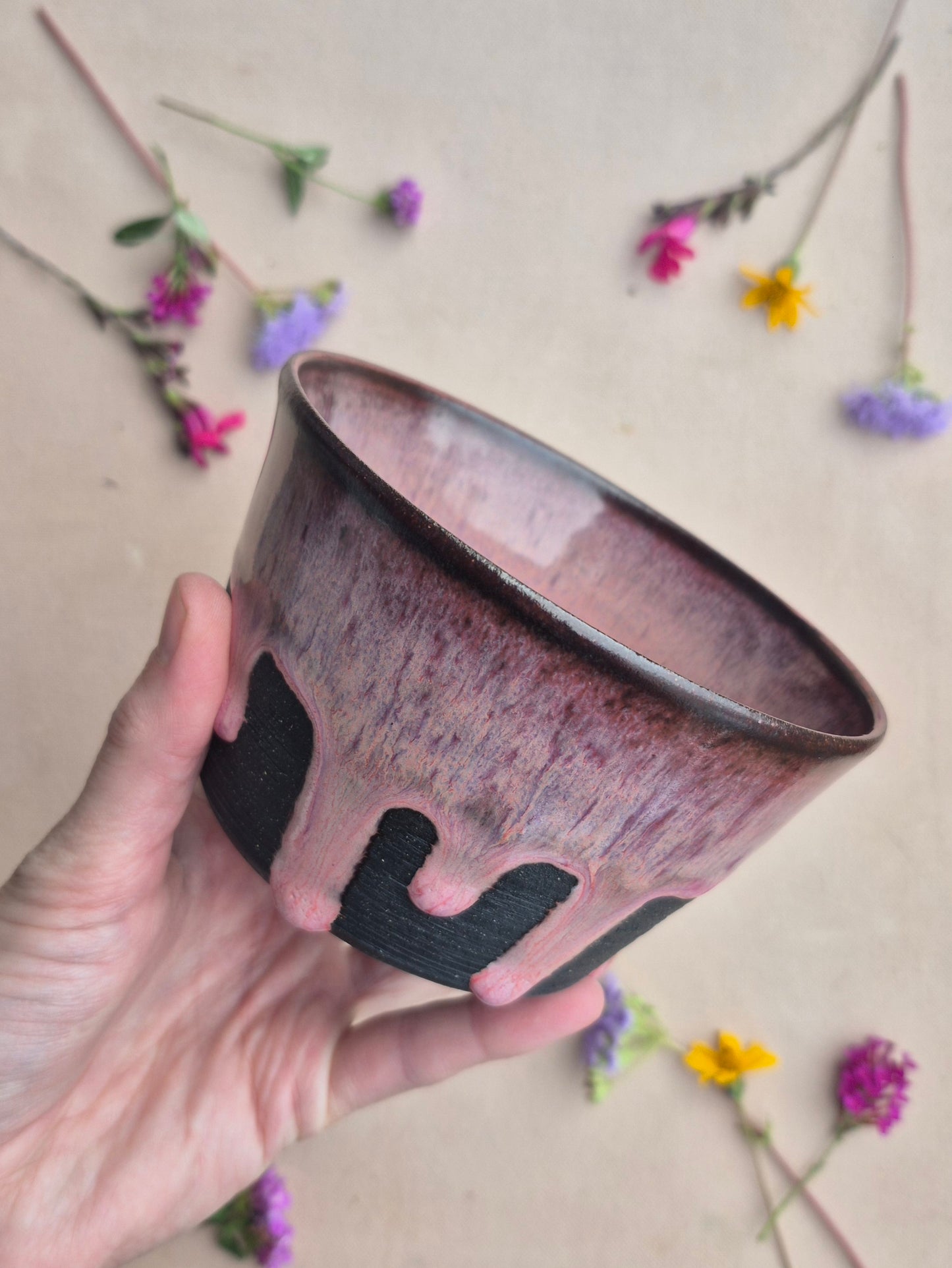 Black Clay Bowl in Sunrise