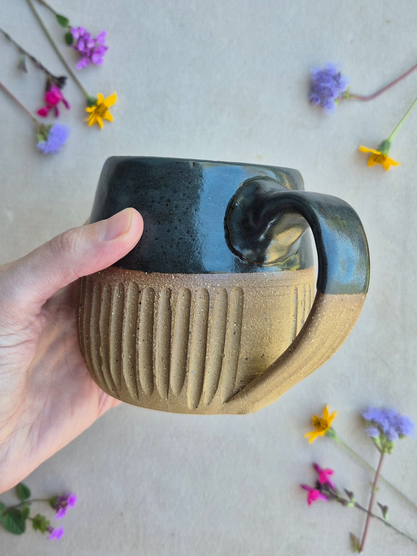 Carved Mug in Charcoal