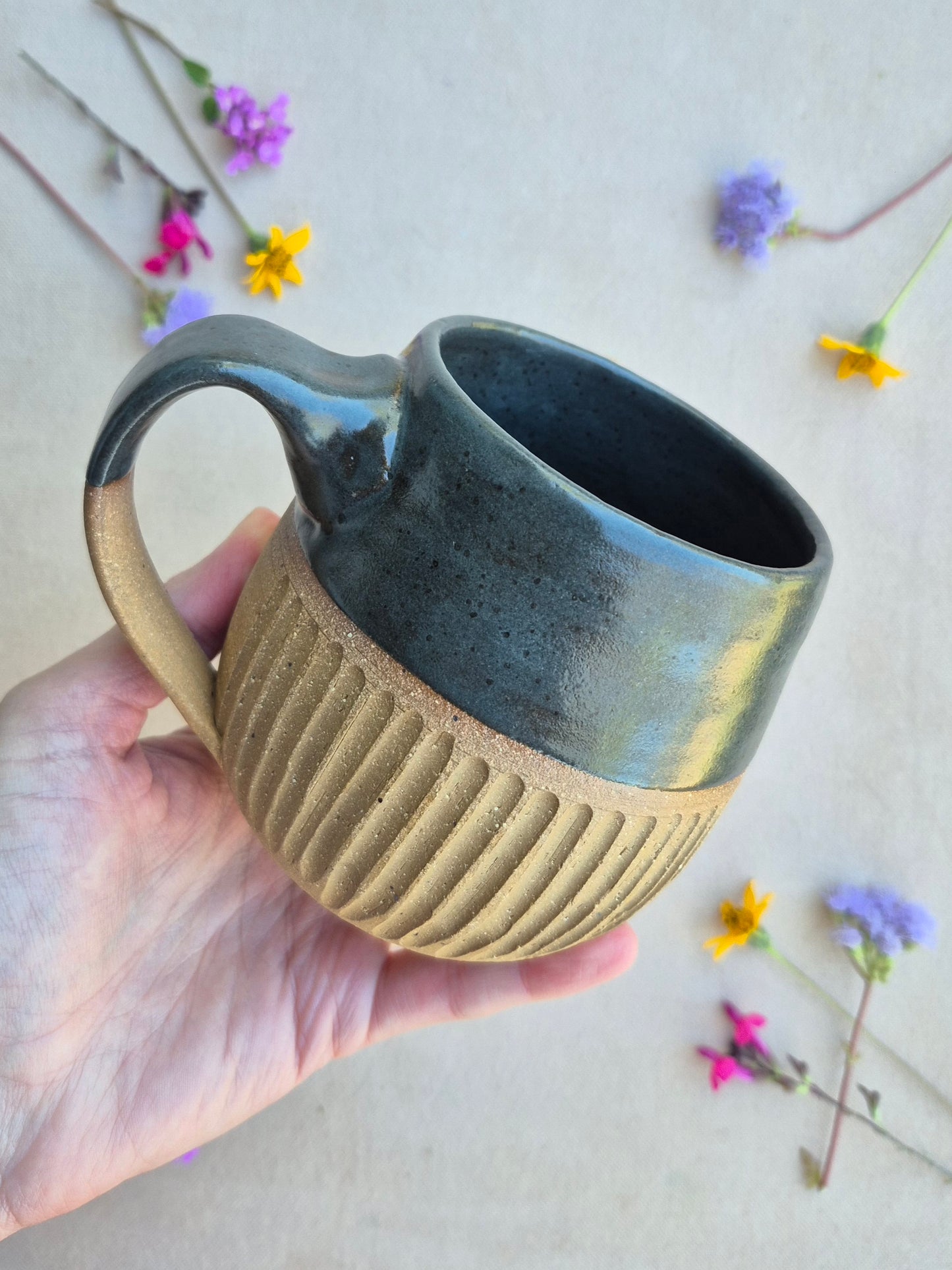 Carved Mug in Charcoal