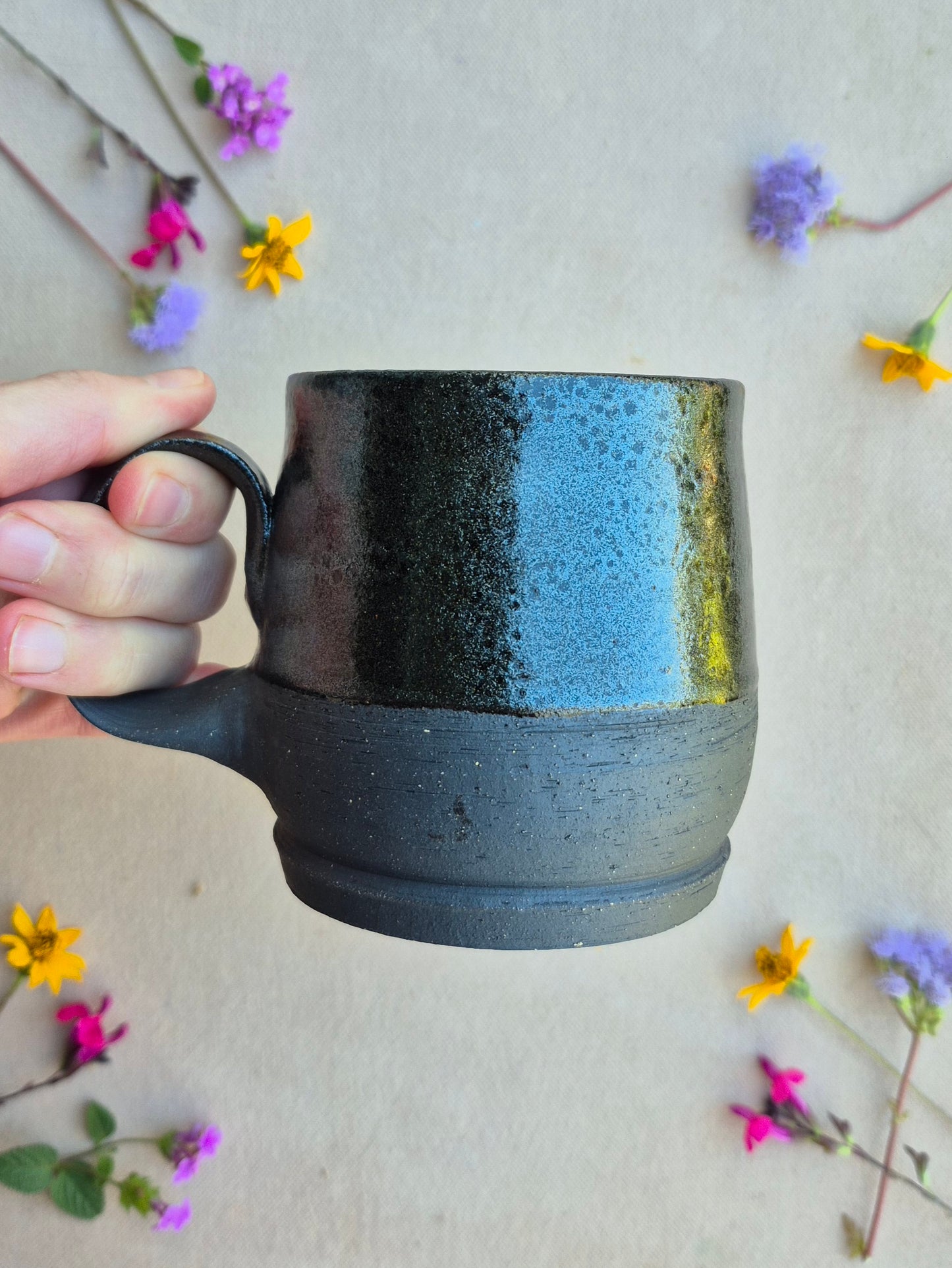 Black Clay Mug in Tea Dust
