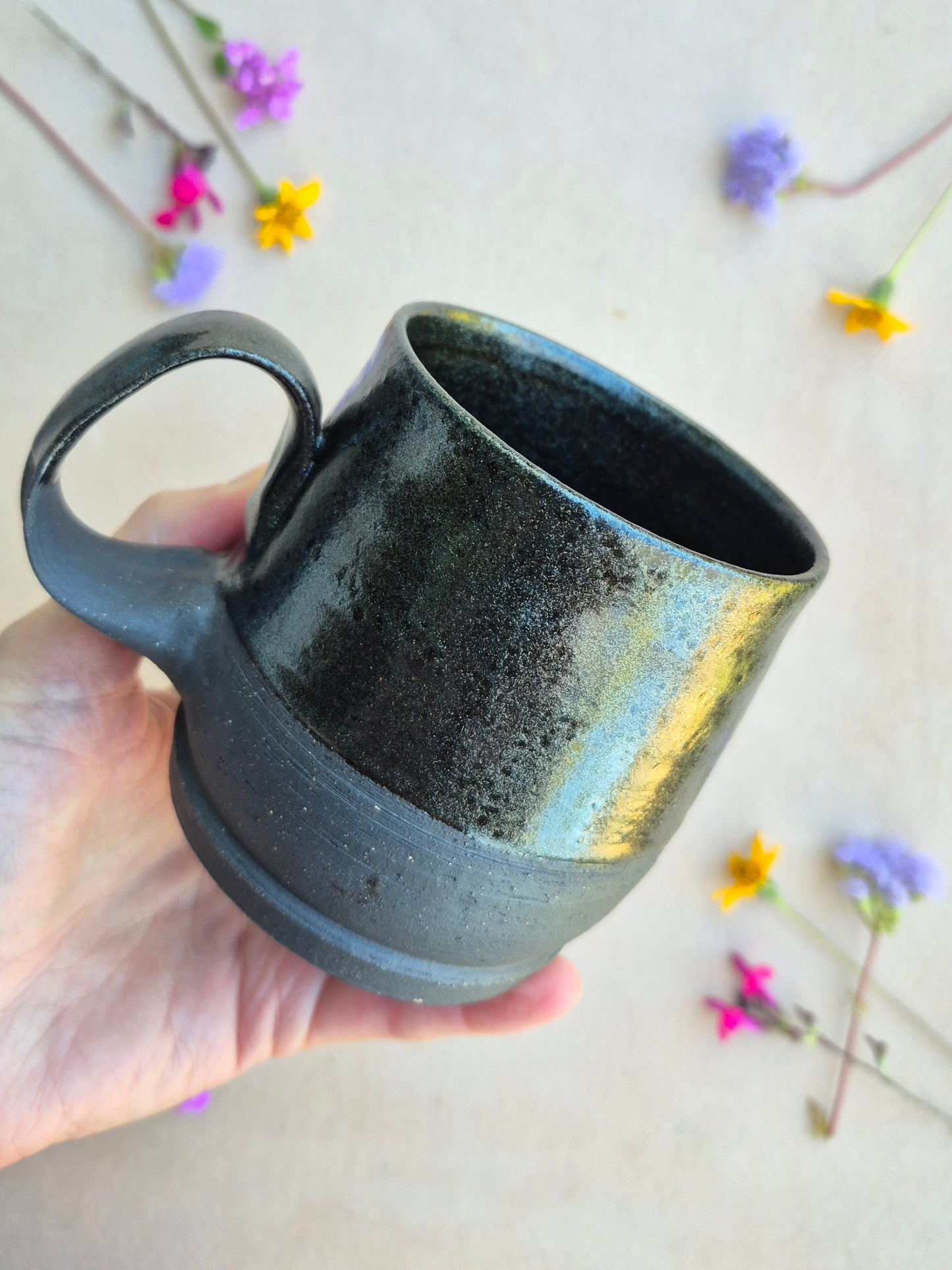 Black Clay Mug in Tea Dust