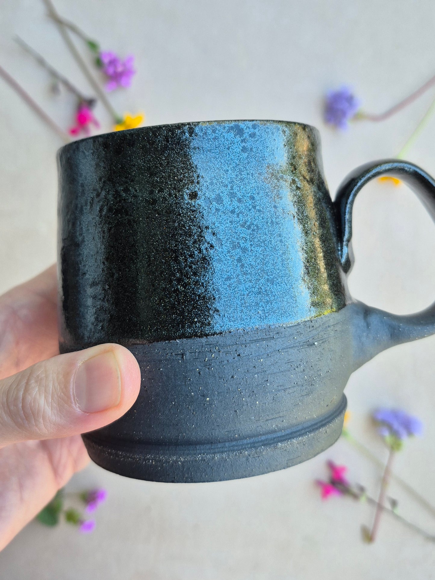 Black Clay Mug in Tea Dust