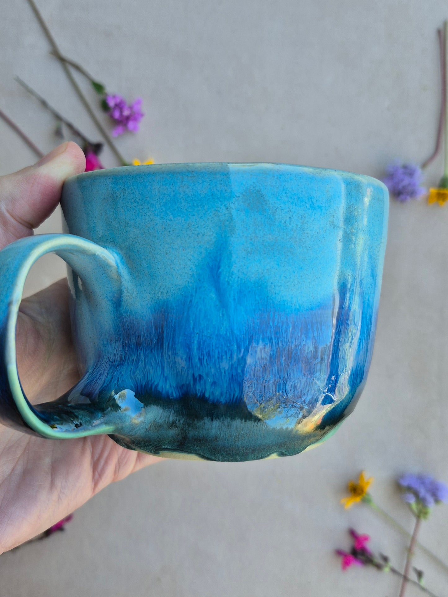 Diner Mug in Turquoise Moonscape