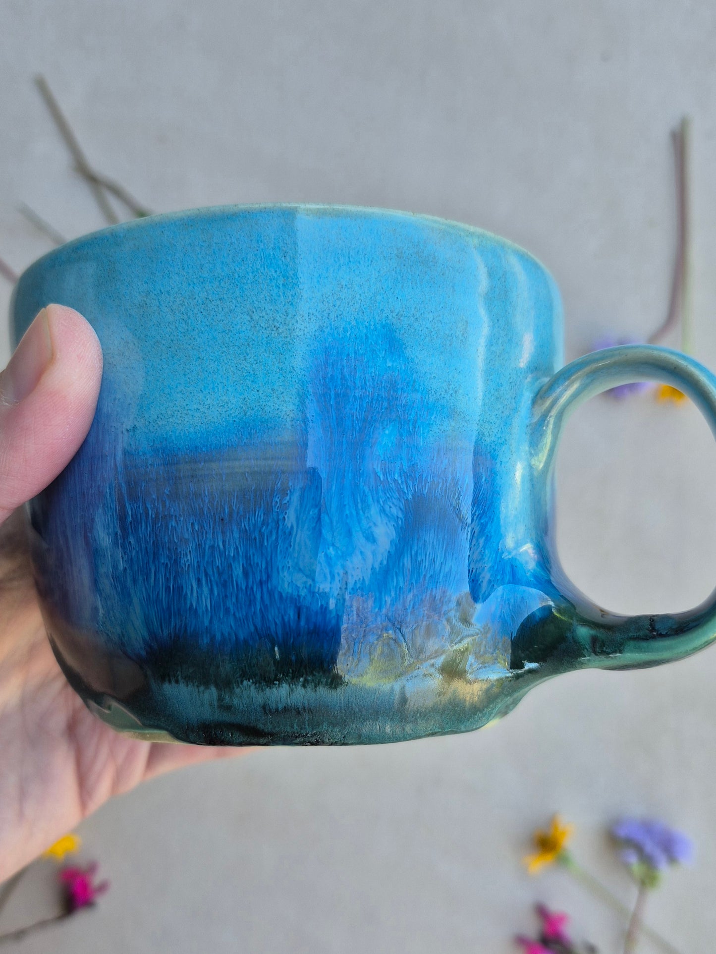 Diner Mug in Turquoise Moonscape
