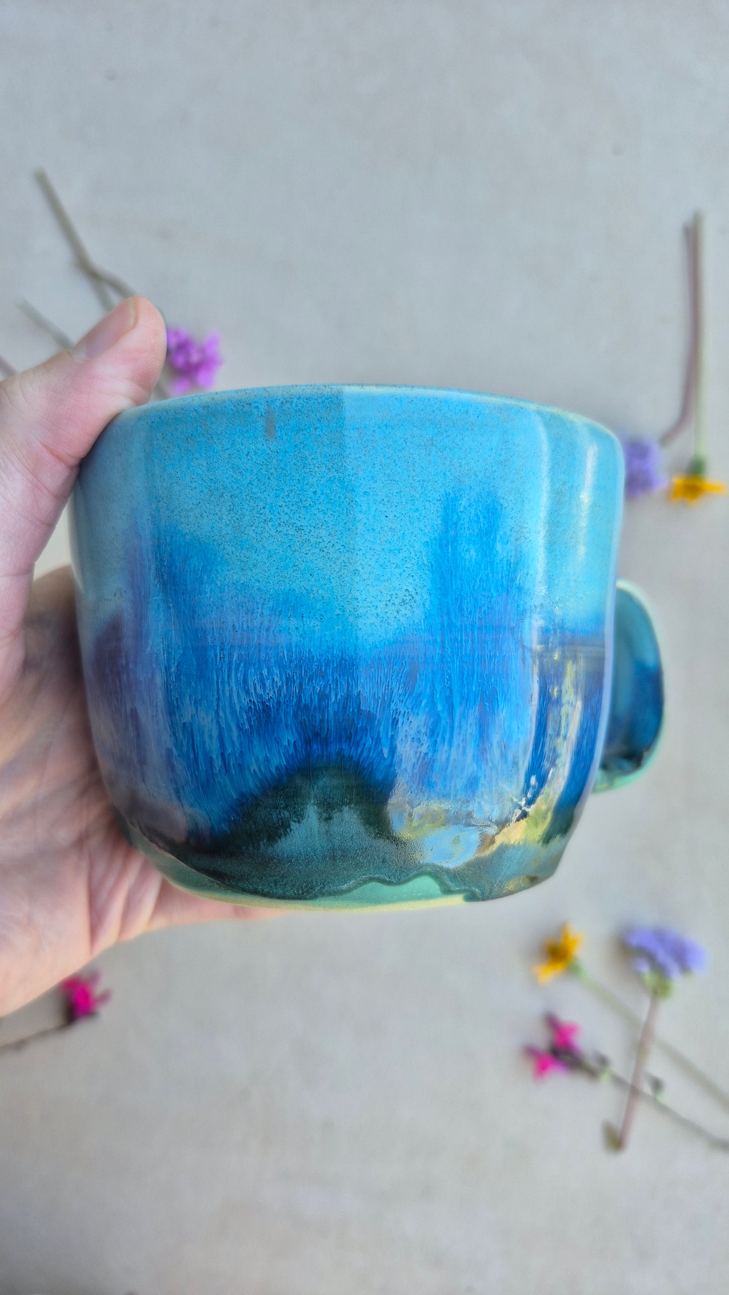 Diner Mug in Turquoise Moonscape