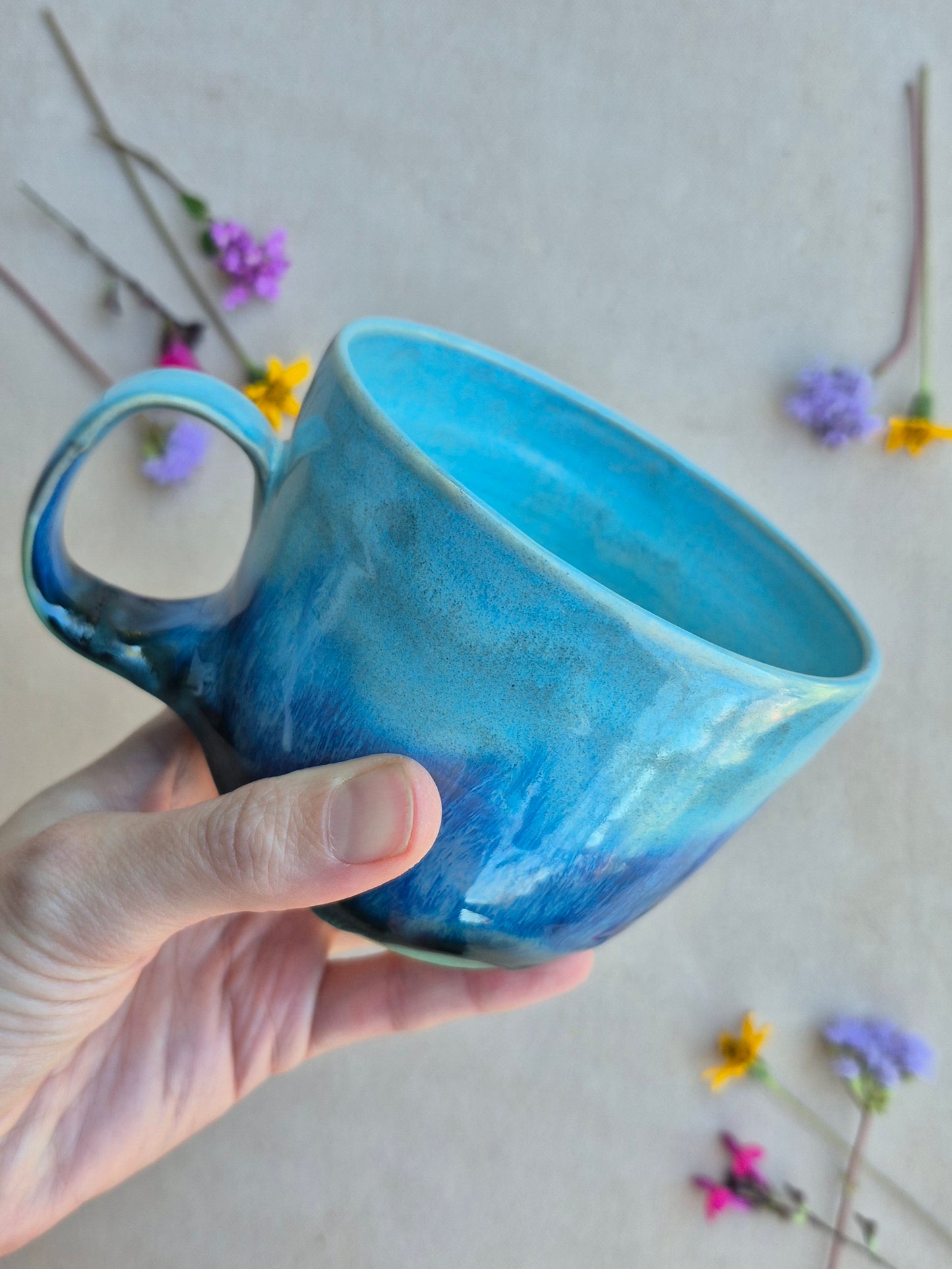 Diner Mug in Turquoise Moonscape