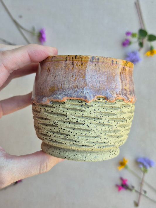 Speckled Carved Cup in Ginger
