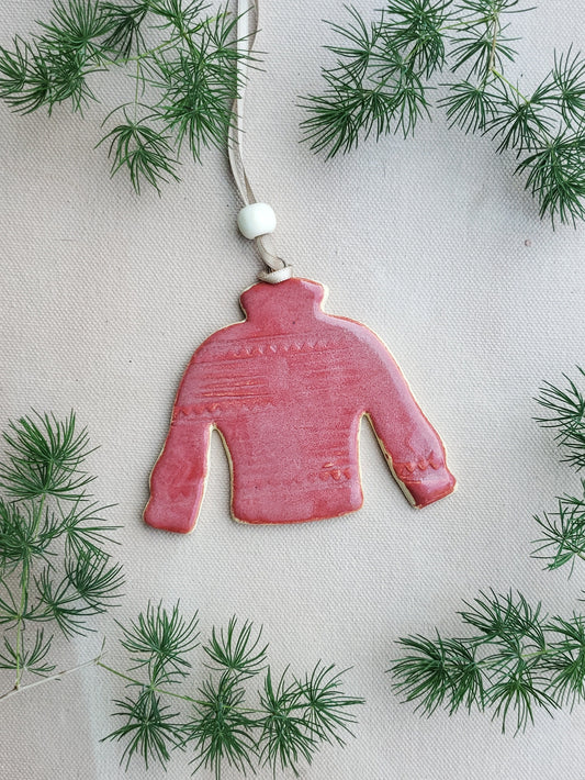 Sweater Ornament in Sangria 2
